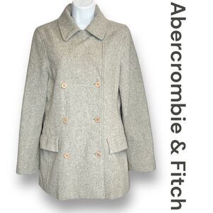 Abercrombie & Fitch Gray Wool Blend Pea Coat Women’s Small Double Breasted